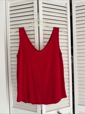 Classic Red V-Neck Sleeveless Tank Top